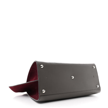 Fendi Vitello Dolce Century Petite 3Jours Tote Carbone Bordeaux 4 of 10