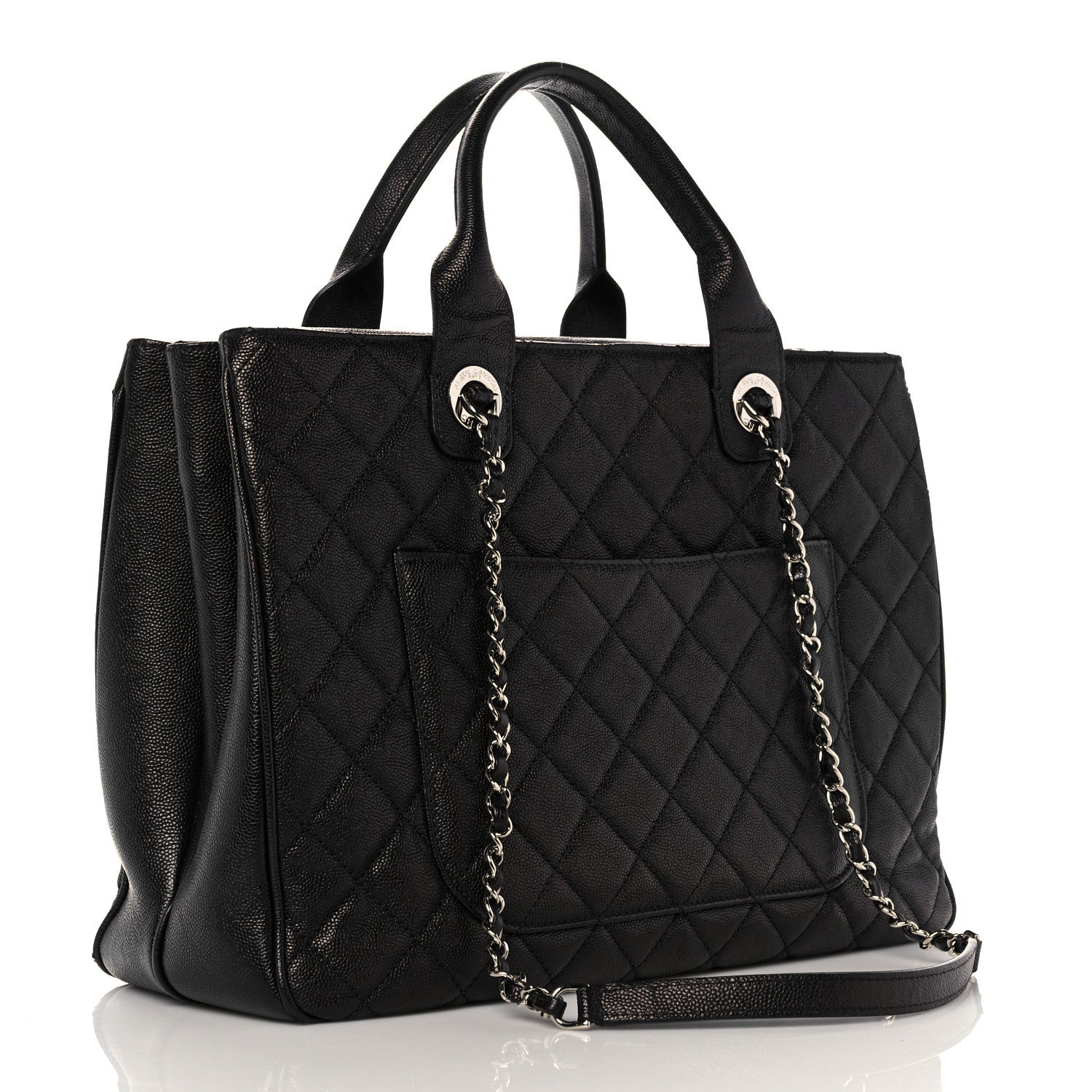 Chanel Caviar Quilted Large Urban Companion Top Handle Shopping Tote Black 2 of 9