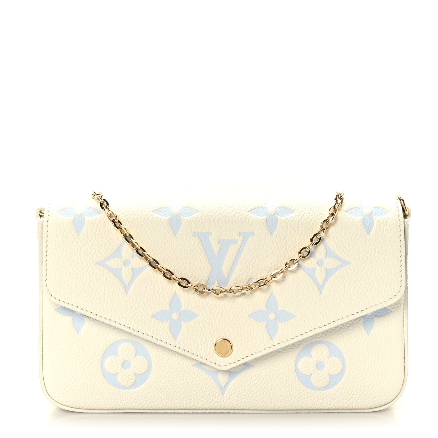Empreinte Monogram Giant Felicie Pochette Chain Wallet Latte Candy Blue