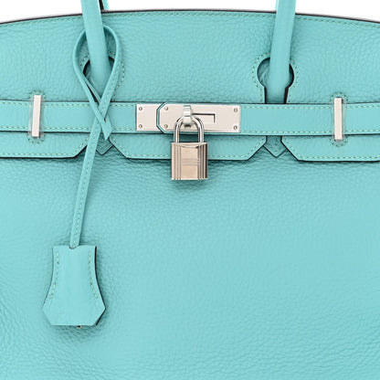 Hermes Taurillon Clemence Birkin 30 Bleu Atoll 7 of 9
