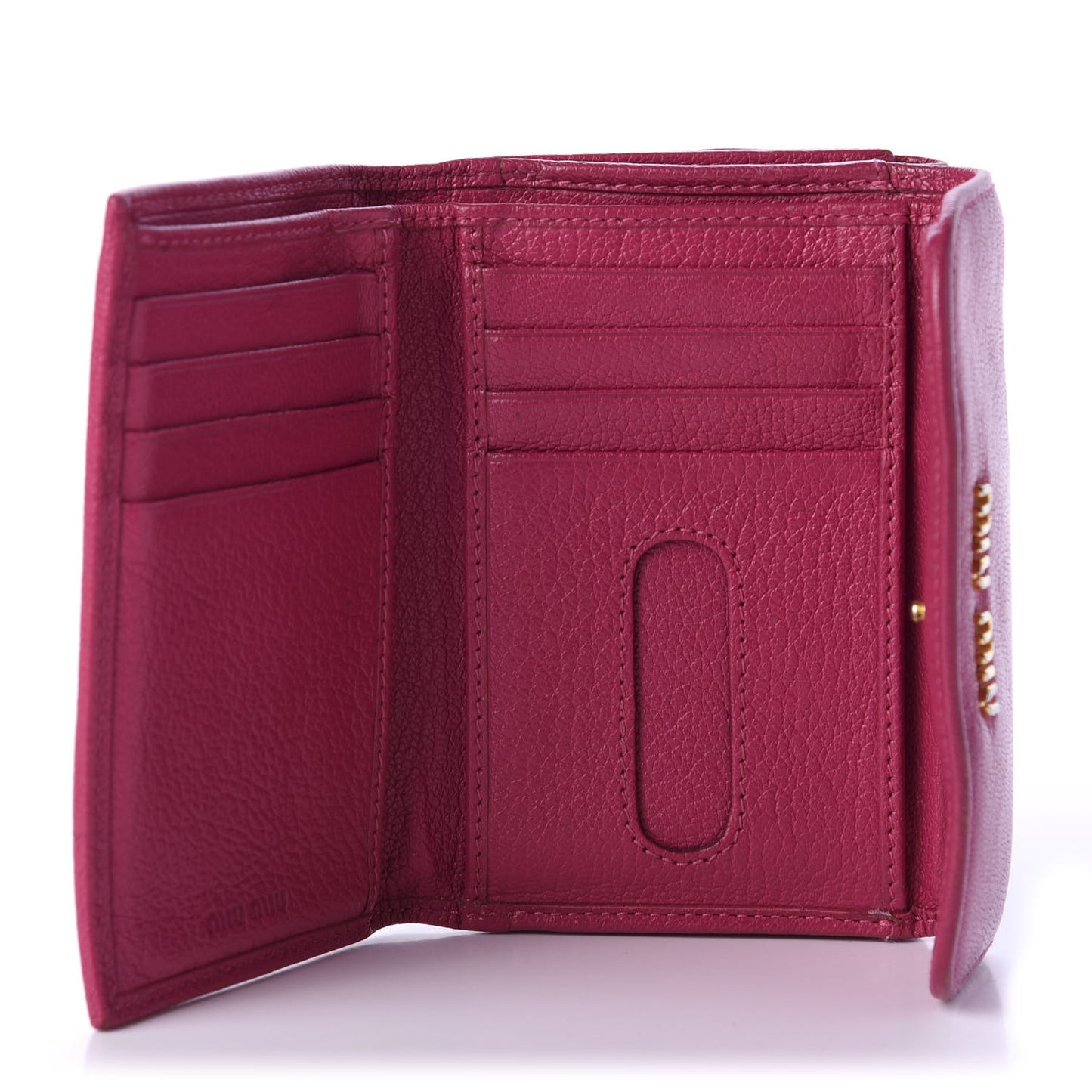 Goatskin Madras Flap Wallet Peonia