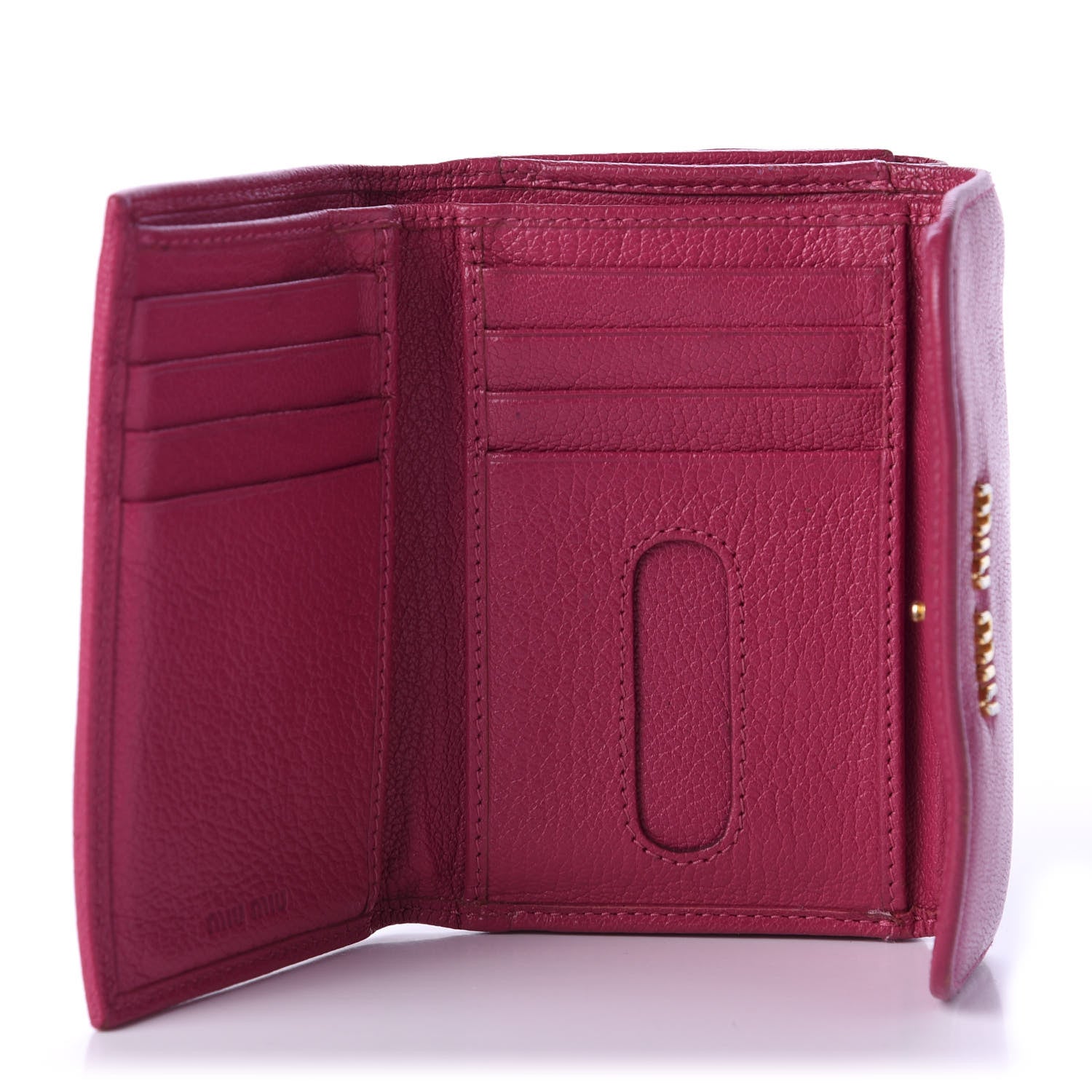Miu Miu Goatskin Madras Flap Wallet Peonia 5 of 8