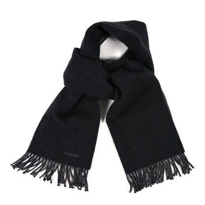 Hermes Cashmere Fringe Double Face Stole Anthracite 1 of 3