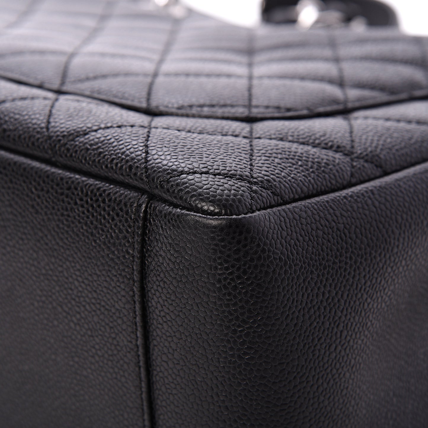 Caviar Quilted Grand Shopping Tote GST Black