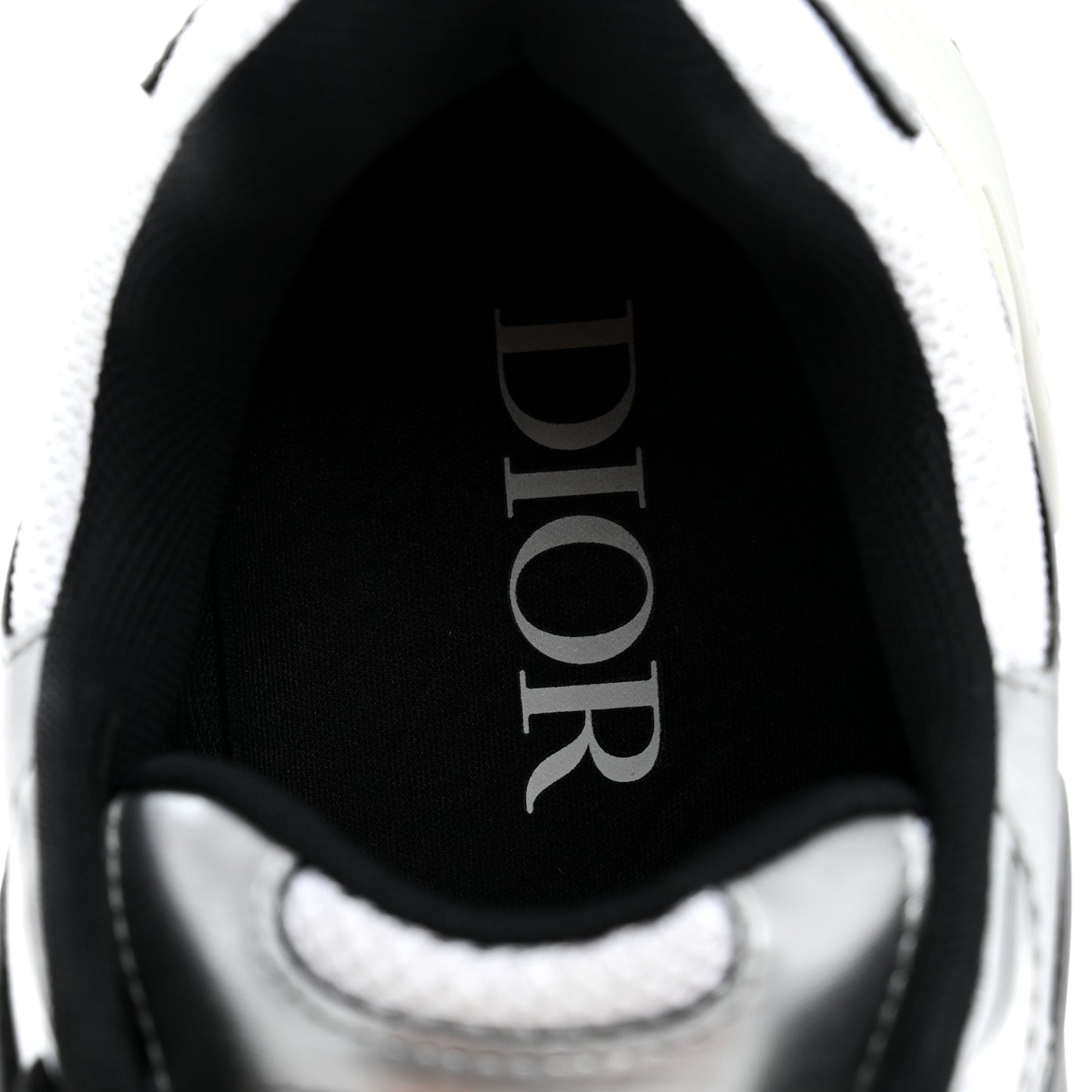Technical Mesh Calfskin Mens B30 Sneakers 42 Silver Black White