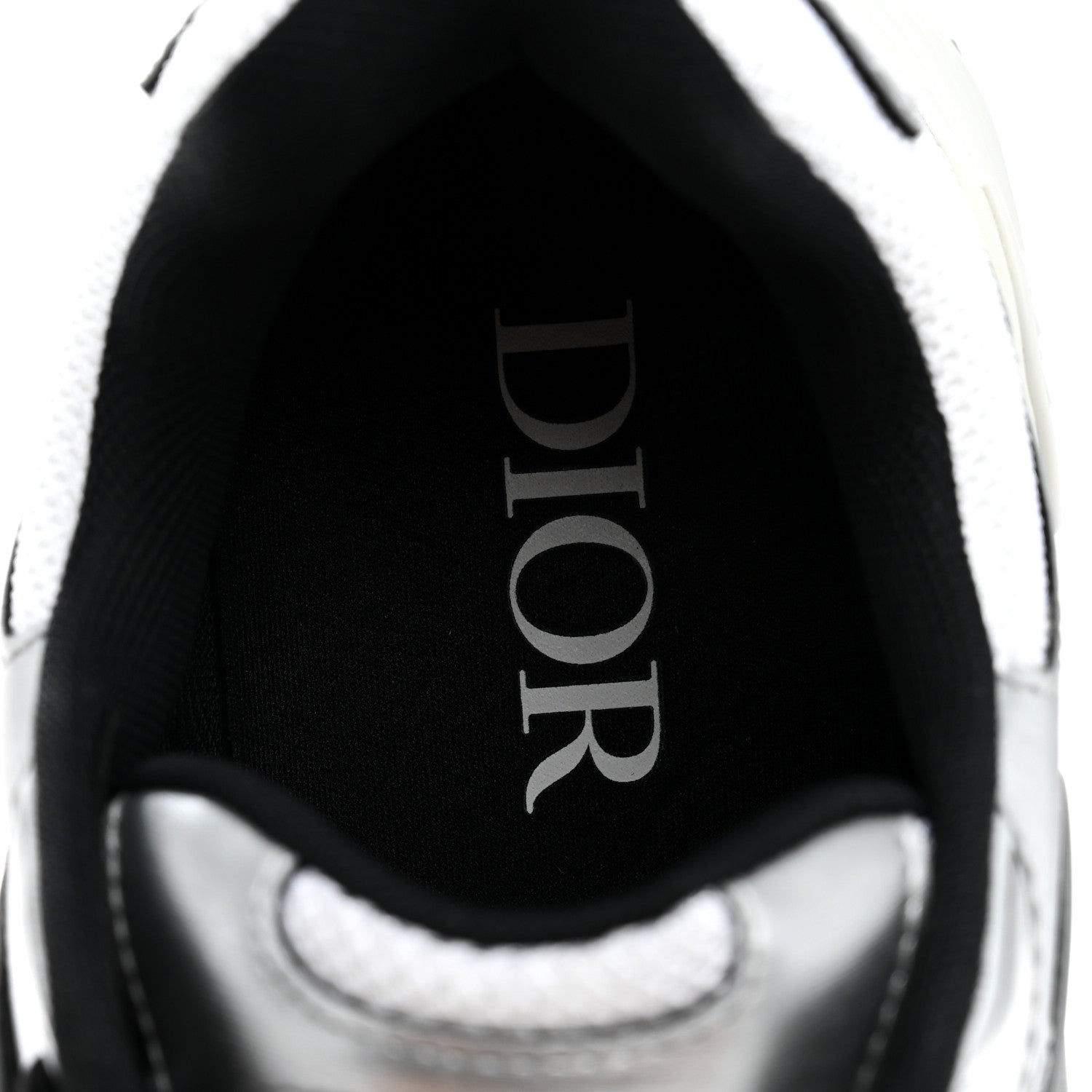 Christian Dior Technical Mesh Calfskin Mens B30 Sneakers 42 Silver Black White 9 of 11