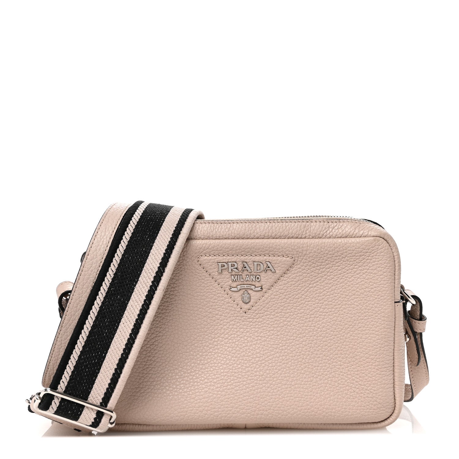 Prada Vitello Daino Soft Medium Double Zip Shoulder Bag Ninfea 1 of 11