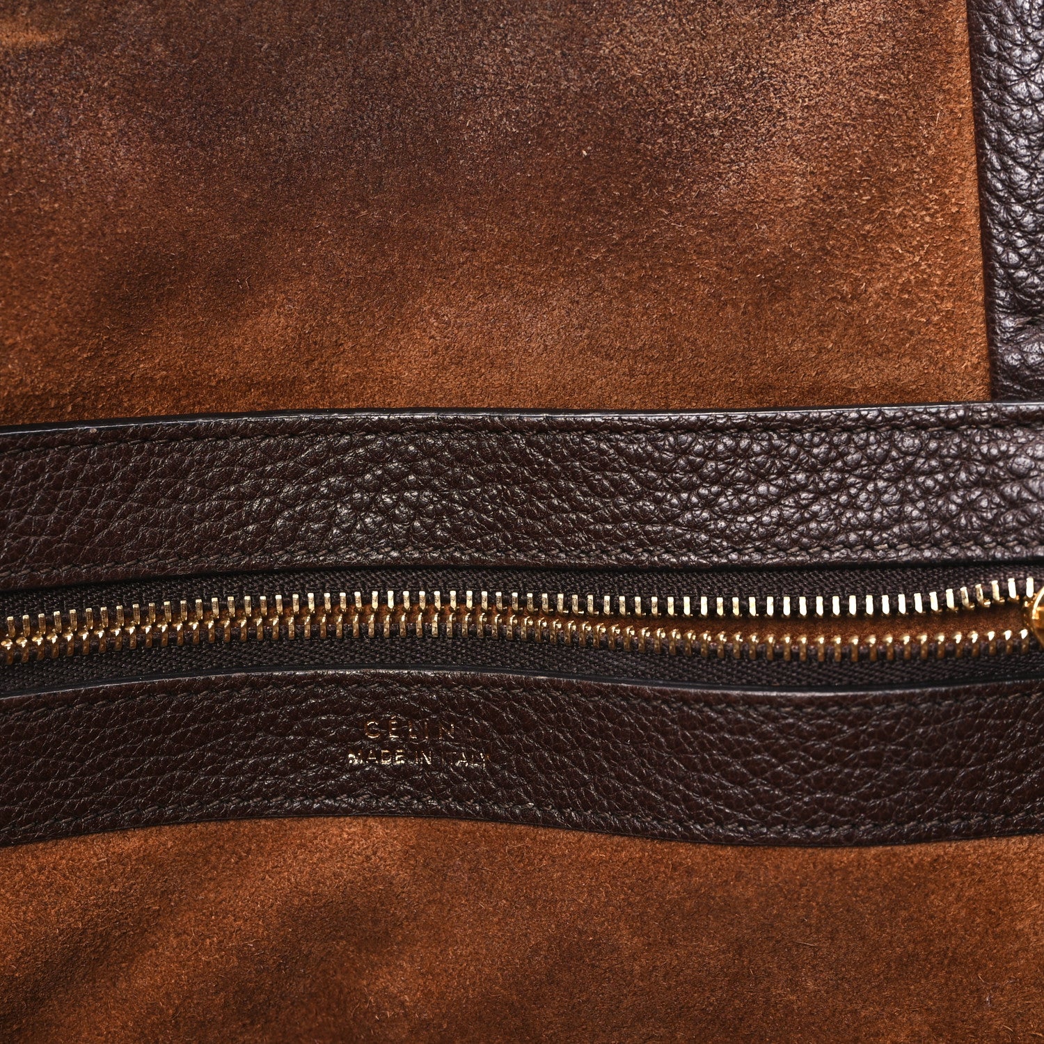 Celine Soft Grained Calfskin Small Belt Cabas Phantom Brown 6 of 11