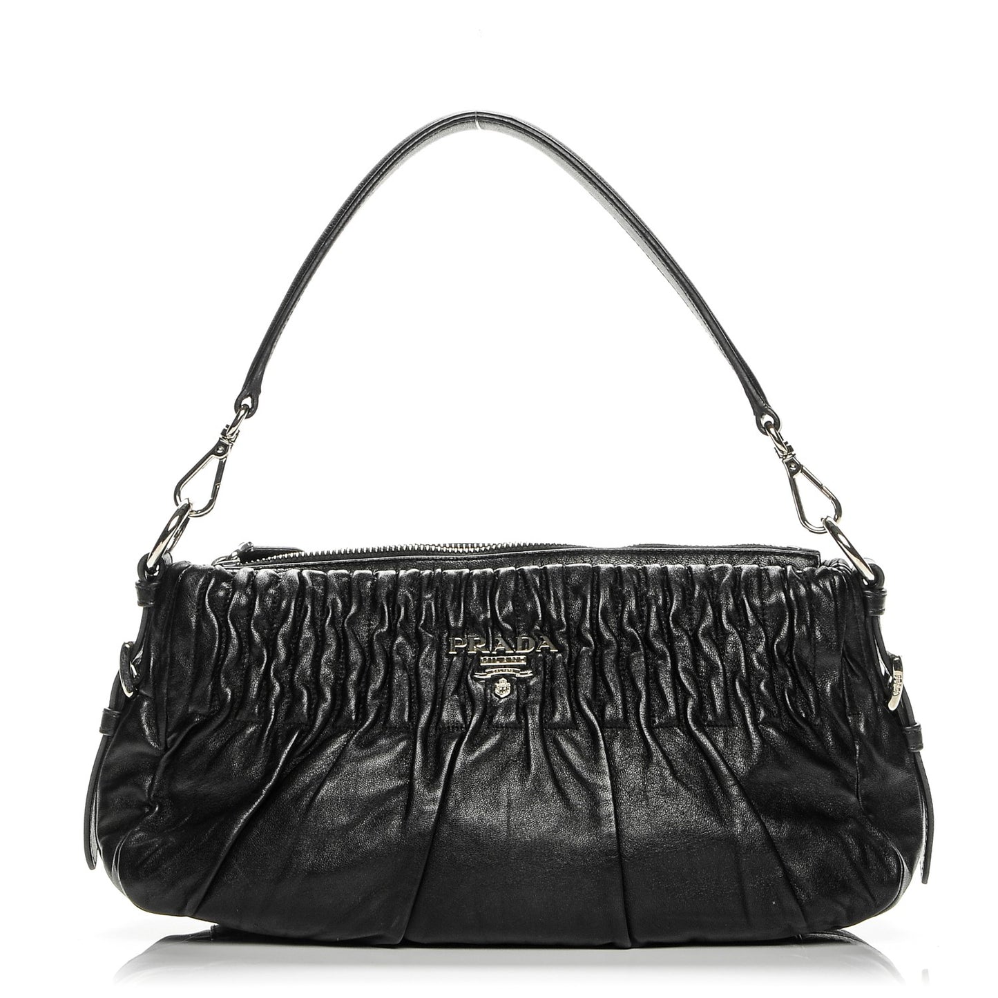 Nappa Drapes Shoulder Bag Nero Black