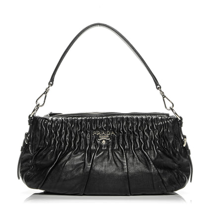 Prada Nappa Drapes Shoulder Bag Nero Black 1 of 7