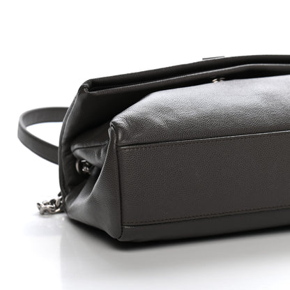 Saint Laurent Grain De Poudre Medium West Hollywood Monogram Fold-Over Coal 9 of 10