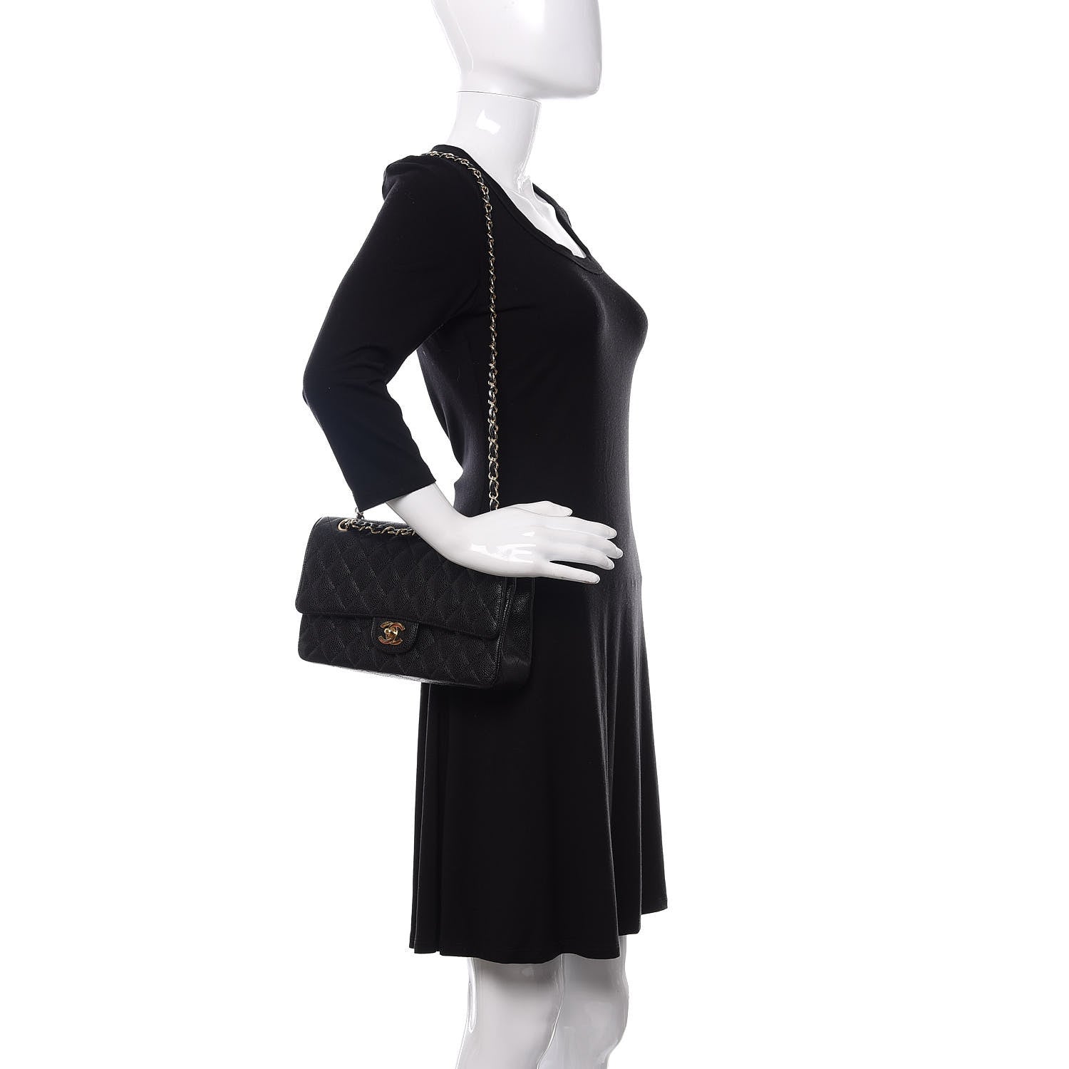 Chanel Caviar Quilted Medium Double Flap Black 2 of 11