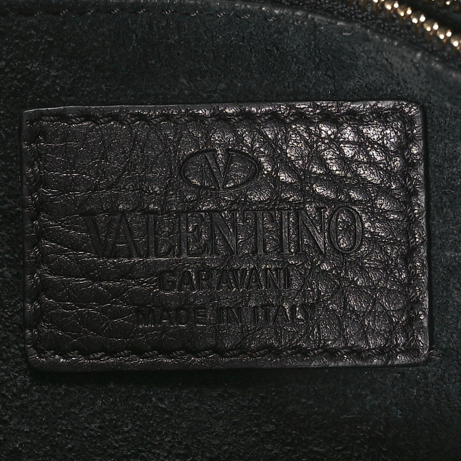 Valentino Garavani Pebbled Calfskin Crockee Small Wristlet Clutch Black 6 of 10