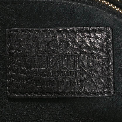 Valentino Garavani Pebbled Calfskin Crockee Small Wristlet Clutch Black 6 of 10
