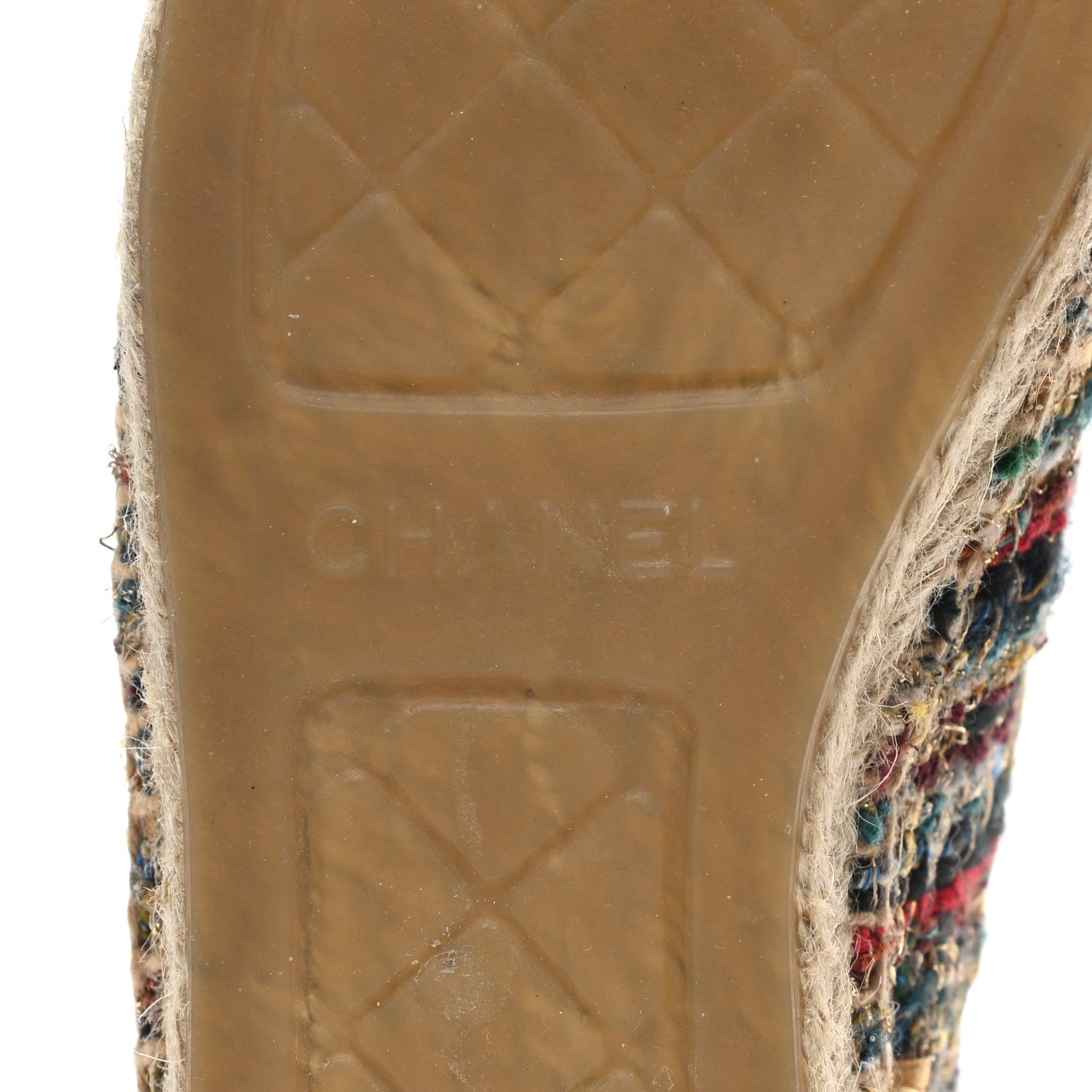 Chanel Tweed Grosgrain CC Espadrilles 37 Multicolor Black 6 of 11