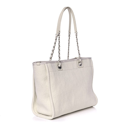 Chanel Mixed Fibers Small Deauville Tote White 3 of 10