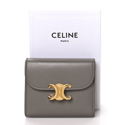 Celine Shiny Smooth Lambskin Small Triomphe Wallet Pebble 7 of 7