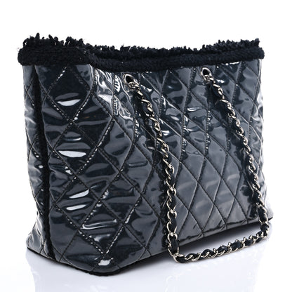 Chanel Vinyl Quilted Funny Tweed Tote Black 3 of 10