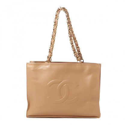 Chanel Lambskin CC Tote Beige 1 of 10