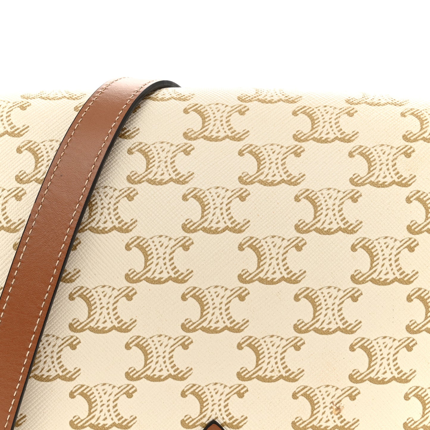 Triomphe Canvas Medium Folco Bag White