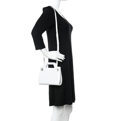 Salvatore Ferragamo Brushed Calfskin Mini Wanda Top Handle Bag Optic White 2 of 11