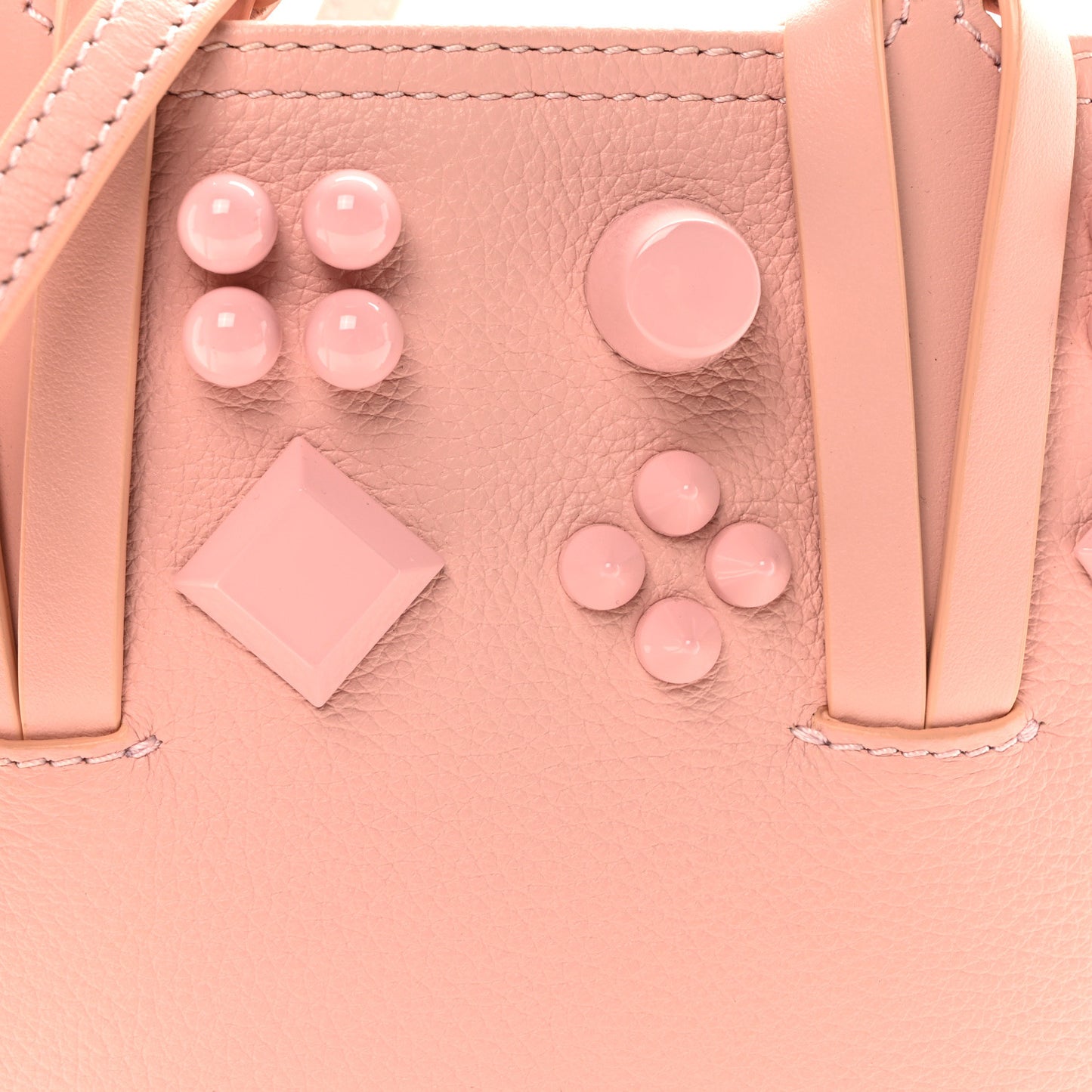 Calfskin Empire Spike Studded Mini North South Cabata Tote Rosy