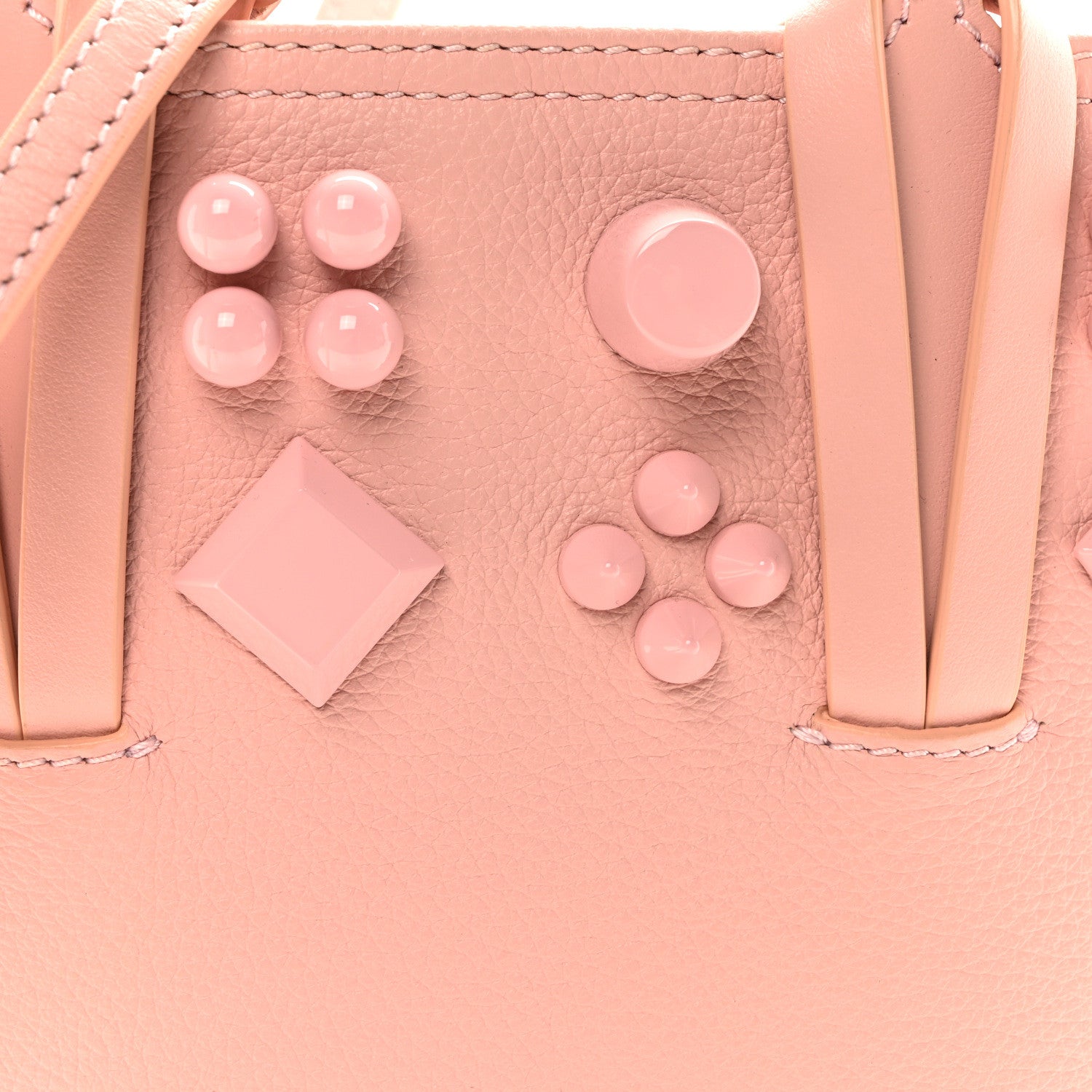 Christian Louboutin Calfskin Empire Spike Studded Mini North South Cabata Tote Rosy 7 of 9