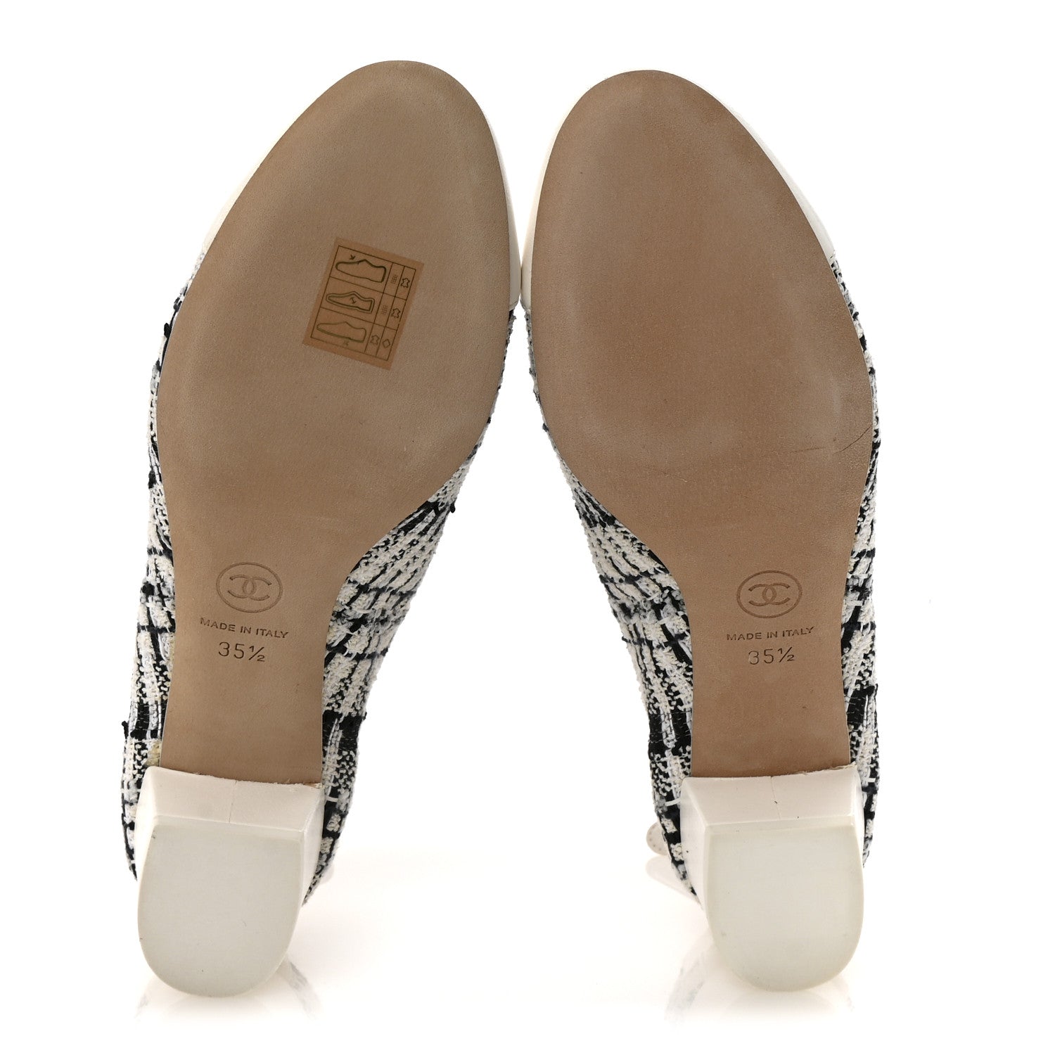 Chanel Tweed Lambskin Cap Toe CC Short Boots 35.5 White Black 12 of 18