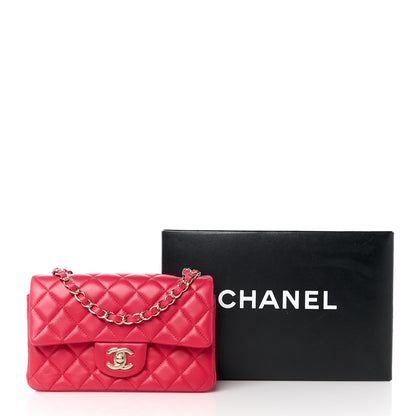 Chanel Lambskin Quilted Mini Rectangular Flap Dark Red 12 of 12