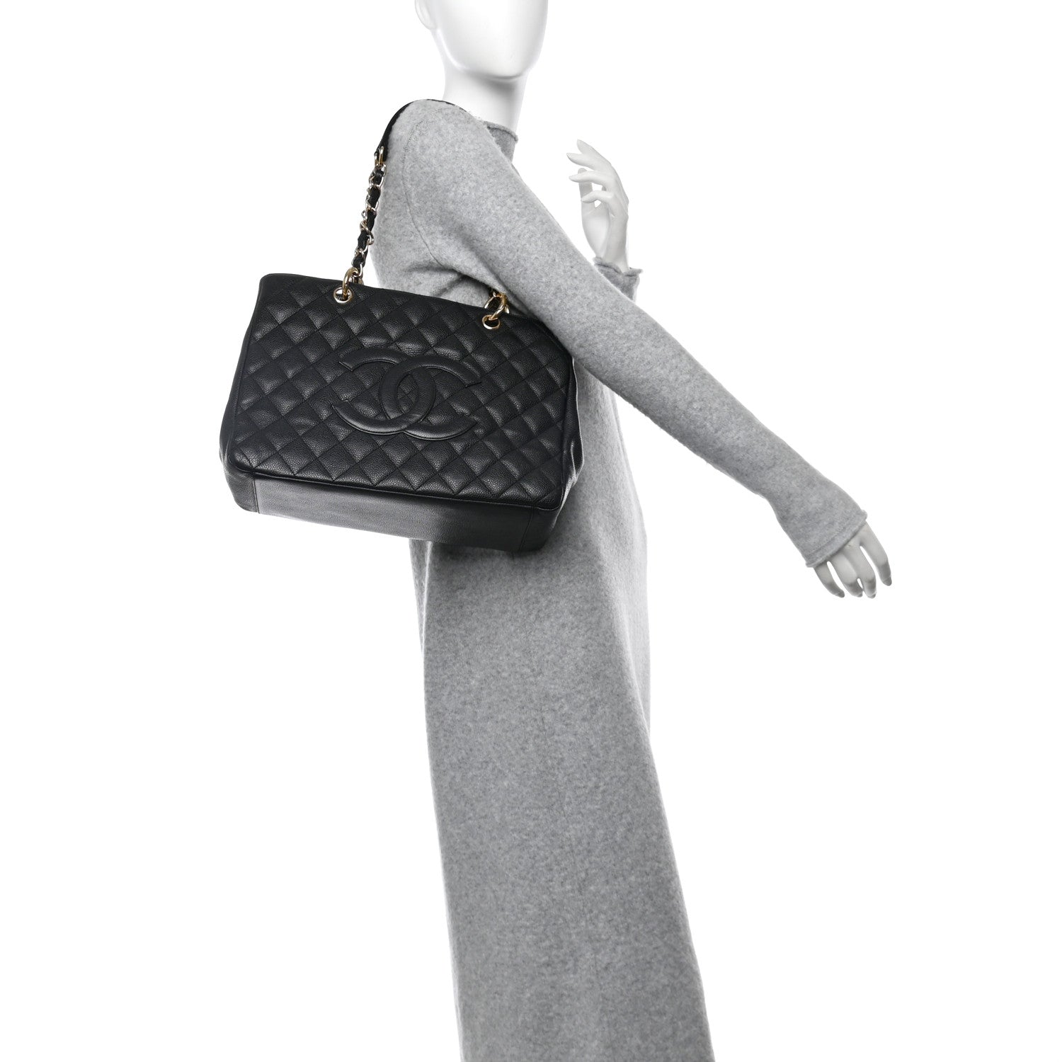 Chanel Caviar Quilted Grand Shopping Tote GST Black 2 of 14