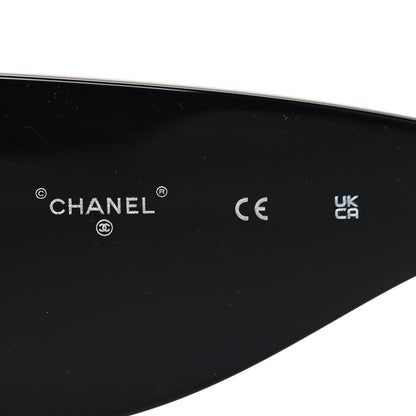 Chanel Acetate CC Logo Square Sunglasses 71628 Black Multicolor 6 of 7