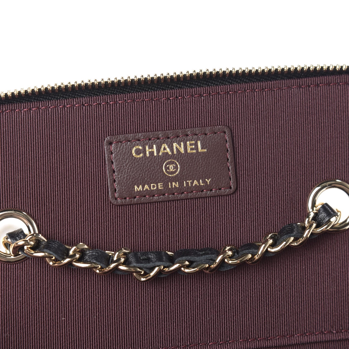 Lambskin Quilted Small Vanity Case With Chain Black