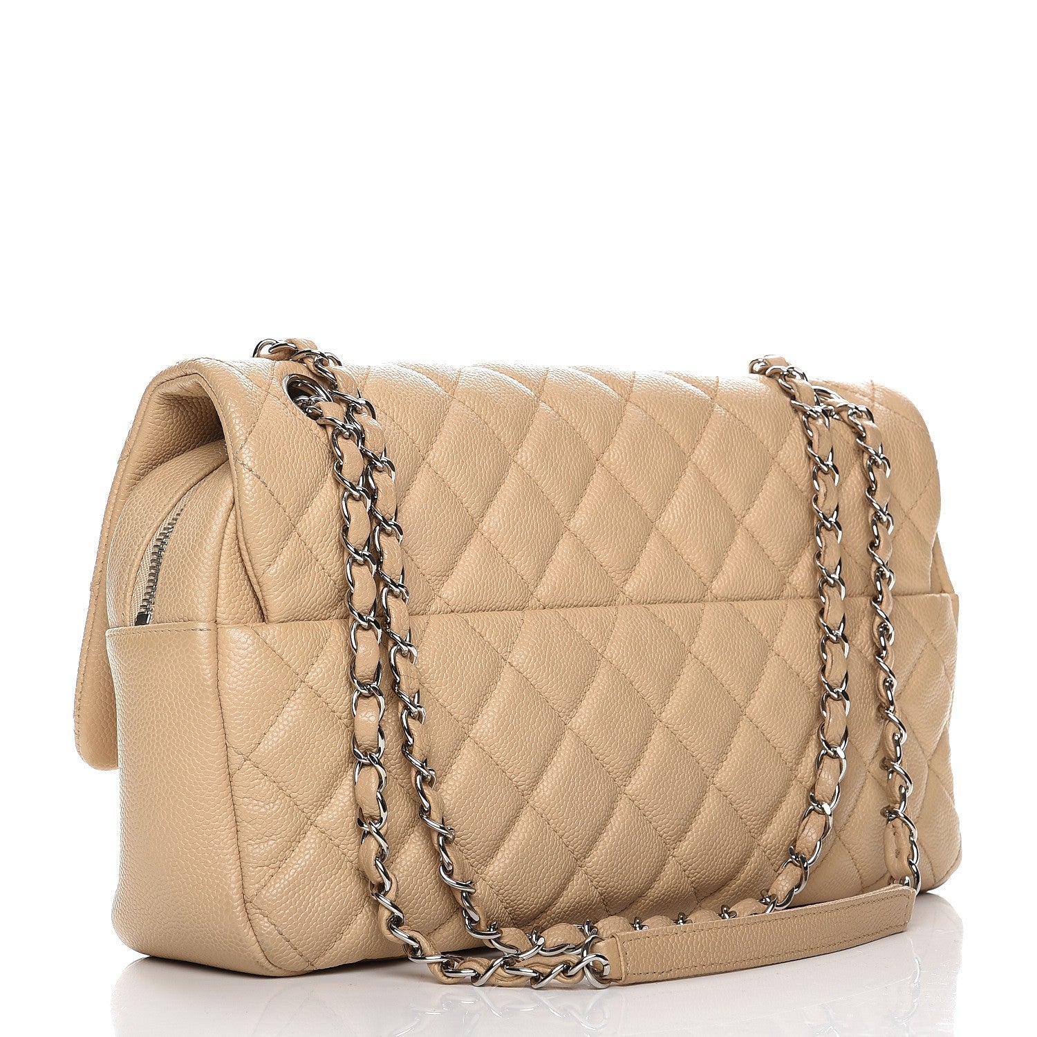 Chanel Caviar Quilted Jumbo Easy Flap Beige 3 of 11