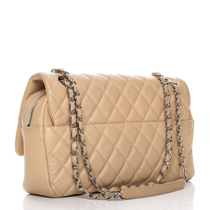 Chanel Caviar Quilted Jumbo Easy Flap Beige 3 of 11