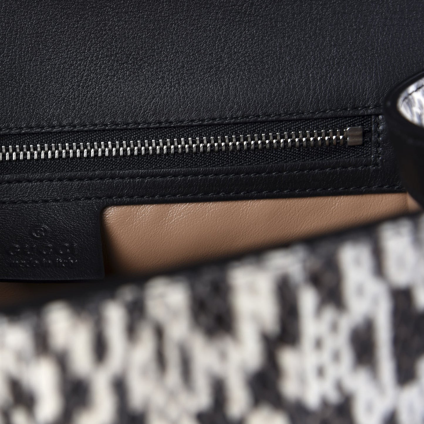 Snakeskin Small Lilith Top Handle Bag Beige