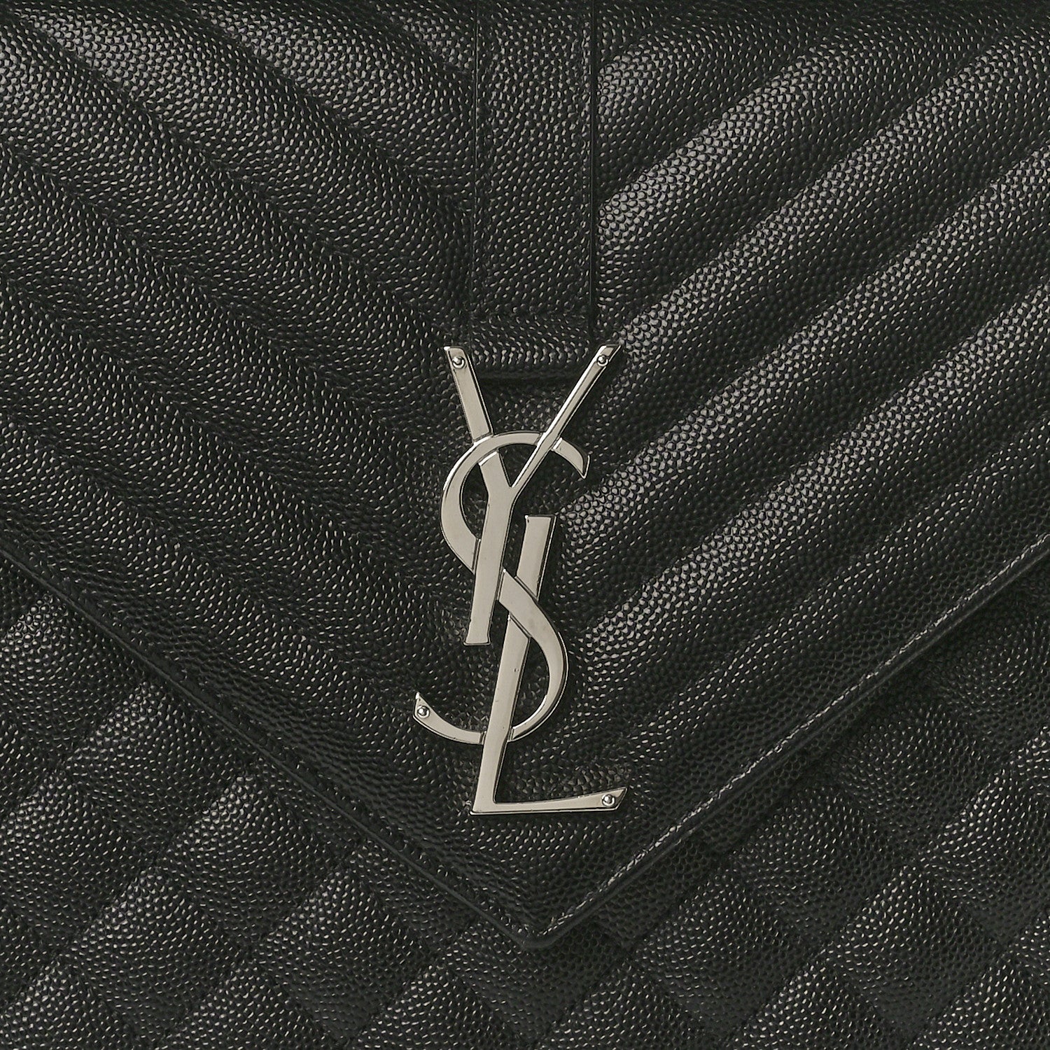 Saint Laurent Grain De Poudre Textured Mixed Matelasse Large Triquilt Monogram Satchel Black 9 of 11