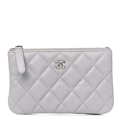 Chanel Lambskin Quilted Small Cosmetic Case Light Grey 1 of 9