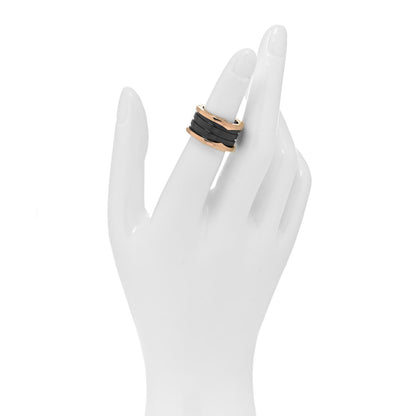 Bulgari 18K Rose Gold Black Ceramic B.Zero1 Four-Band Ring 51 5.75 2 of 6