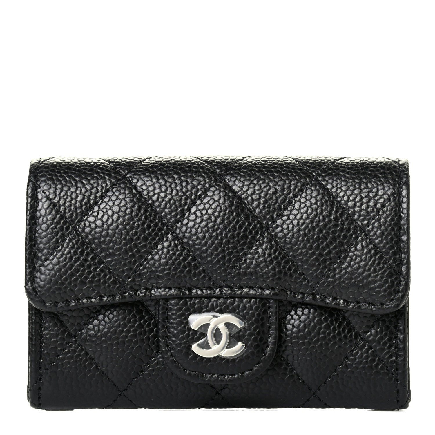 Chanel Caviar Quilted Flap Card Holder Wallet Black 1 of 4