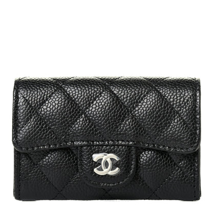 Chanel Caviar Quilted Flap Card Holder Wallet Black 1 of 4