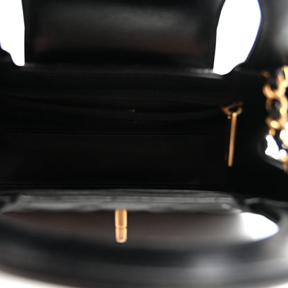 Chanel Shiny Aged Calfskin Quilted Nano Kelly Shopper Black 5 of 10