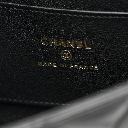 Chanel Lambskin Quilted Rectangular Phone Holder Clutch With Chain Black 6 of 11