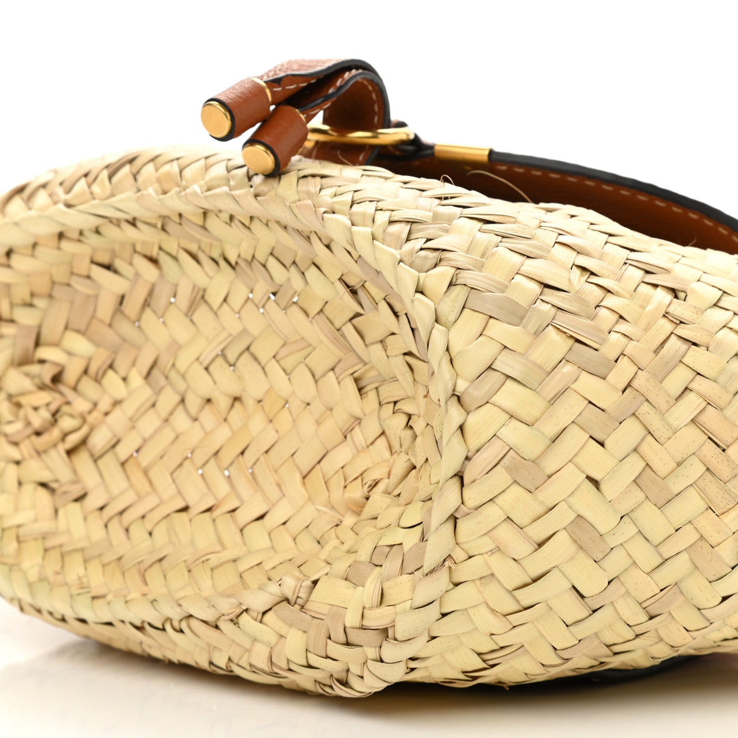 Chloe Raffia Calfskin Marcie Basket Tan 8 of 8