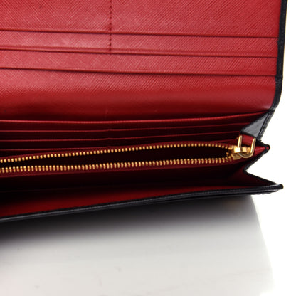 Prada Saffiano Double Wallet Black Fuoco 5 of 8