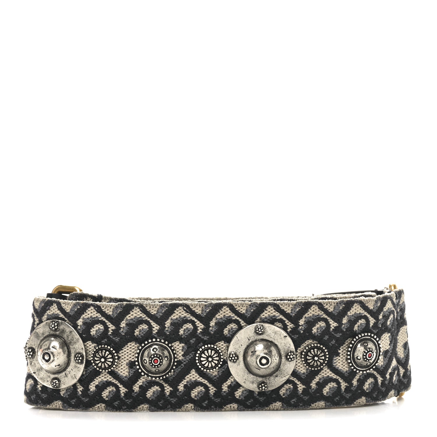 Christian Dior Oblique Studded Shoulder Strap Blue 2 of 5