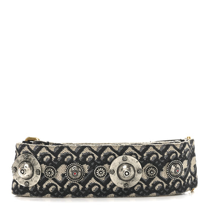 Christian Dior Oblique Studded Shoulder Strap Blue 2 of 5