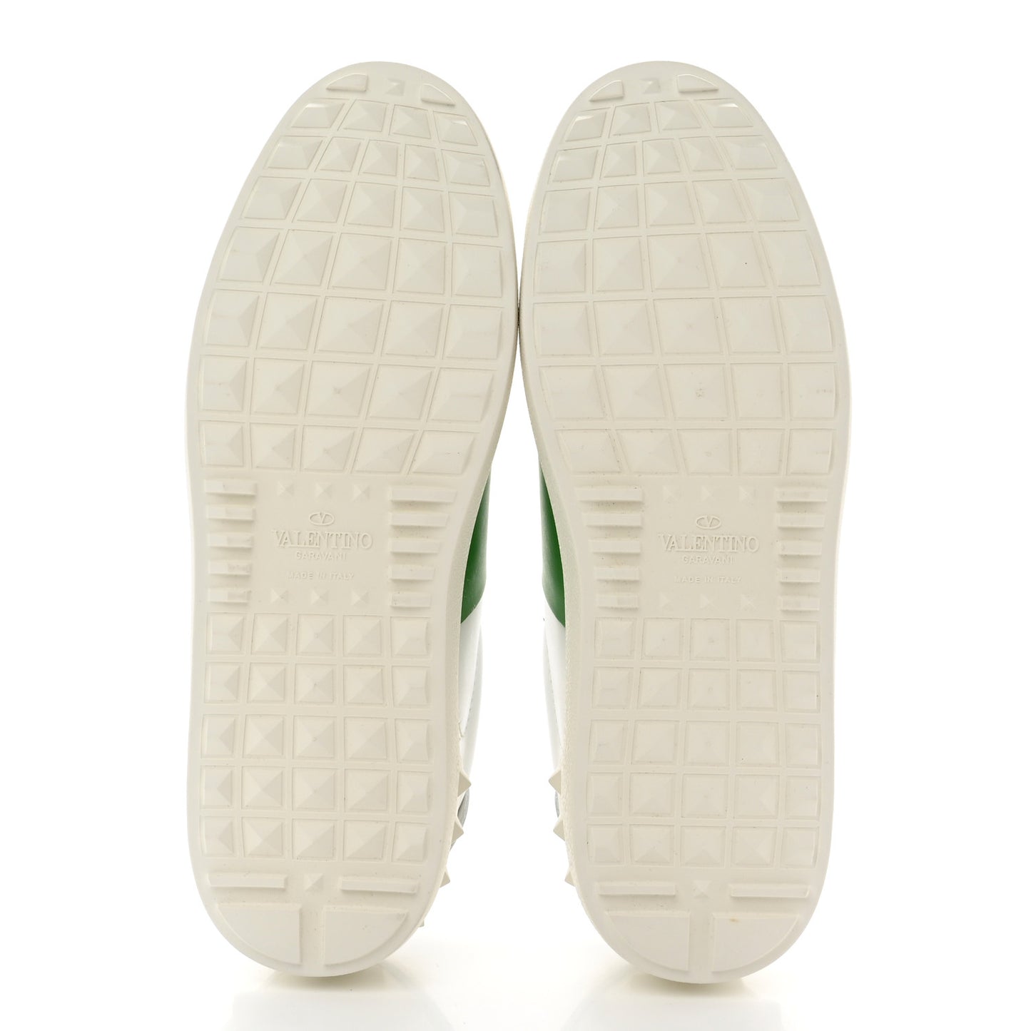 Calfskin Rockstud Untitled Open Sneakers 38.5 White Green