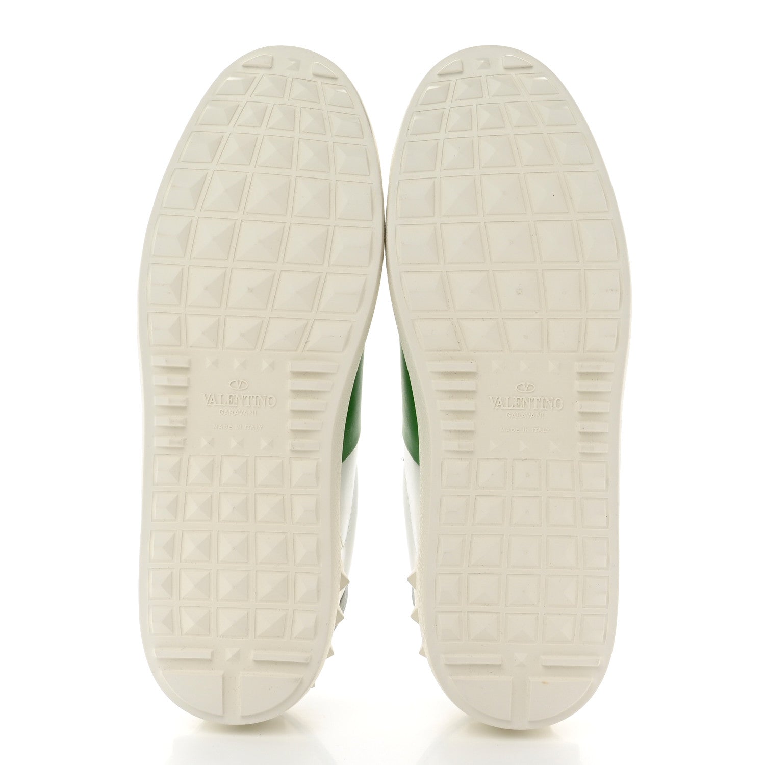 Valentino Garavani Calfskin Rockstud Untitled Open Sneakers 38.5 White Green 5 of 11
