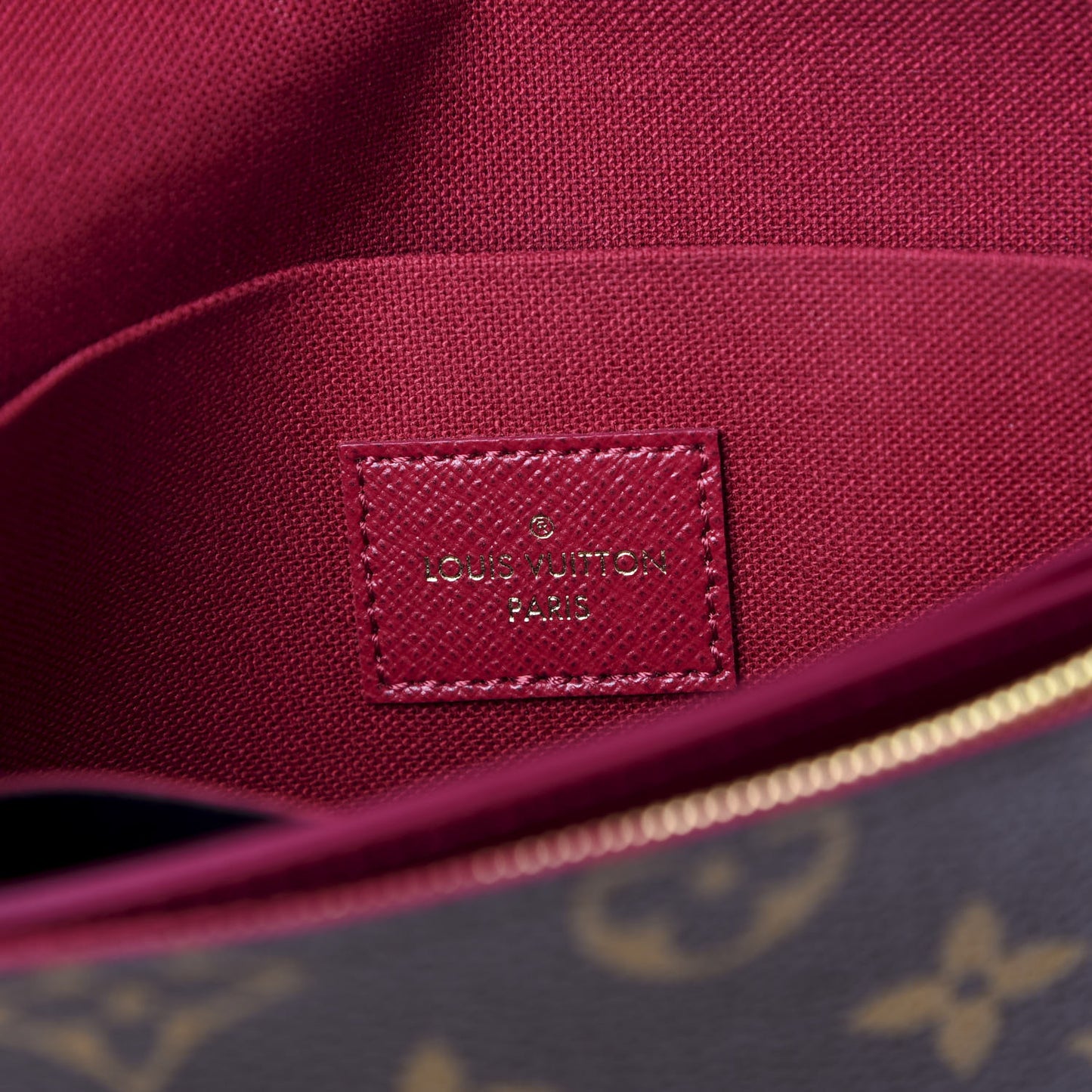 Monogram Pochette Felicie Chain Wallet Fuchsia