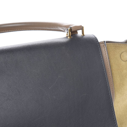 Celine Smooth Calfskin Suede Medium Tri-Color Trapeze Olive 10 of 20